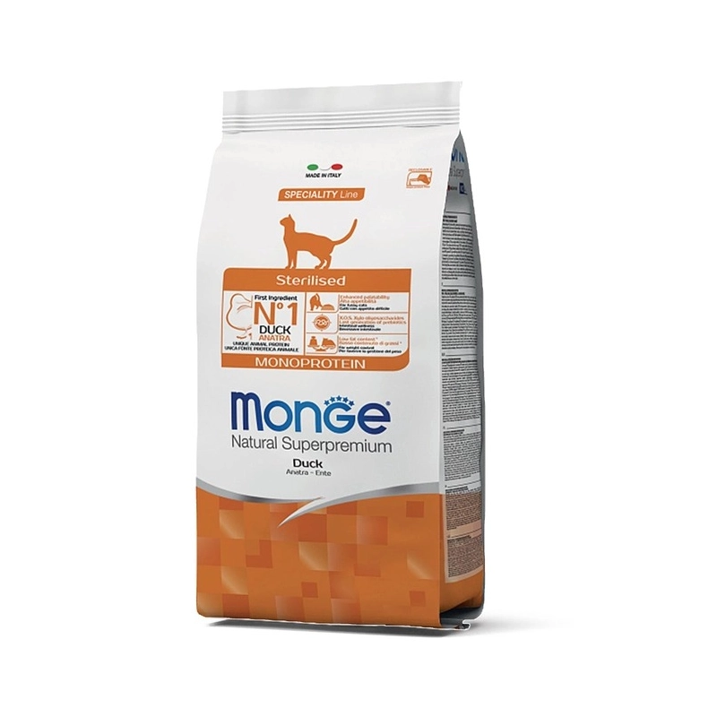 Monge Sterilised СУХИЙ КОРМ Premium коти (з качкою) 1.5 кг 