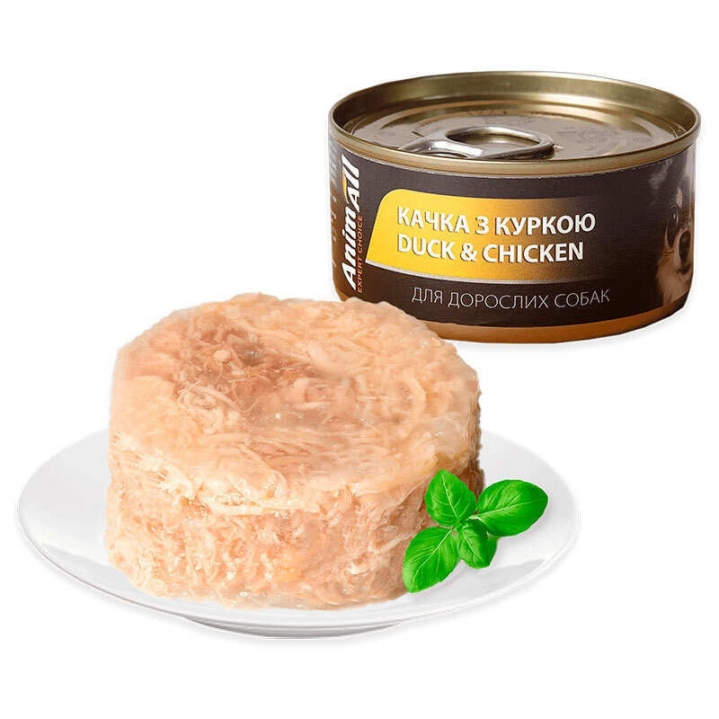 AnimAll ADULT Duck & Chiken in Jelly вологий корм для собак 85 г - з качкою та куркою в ніжному желе (4820224501420)  - фото 1