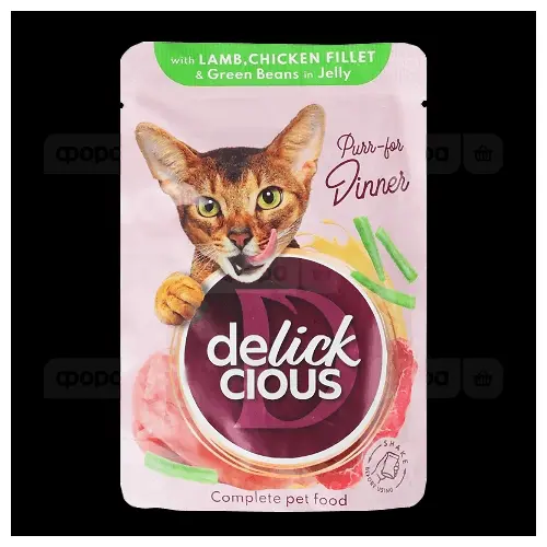Delickcious влажный корм для кошек 85 г - с ягненком, курицей и фасолью (4820269143128)