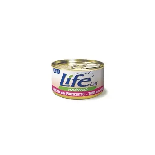 Lifecat Natural ВОЛОГИЙ КОРМ Супер-преміум коти (з тунцем та курячою шинкою) 85 г