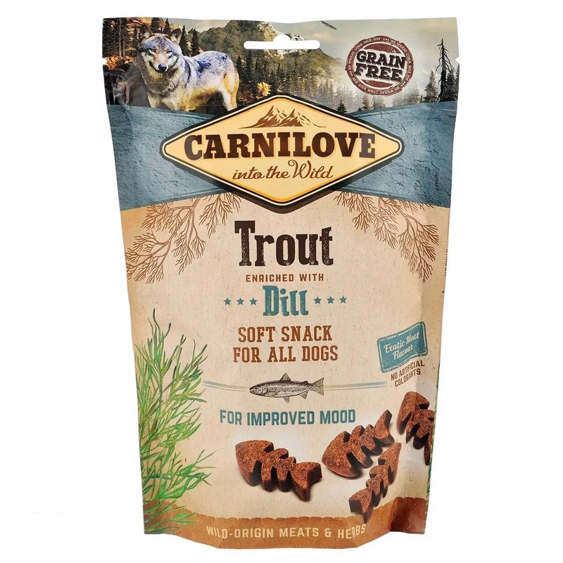 Carnilove Semi Moist с форелью и укропом лакомство для собак 200 г (8595602528912) 