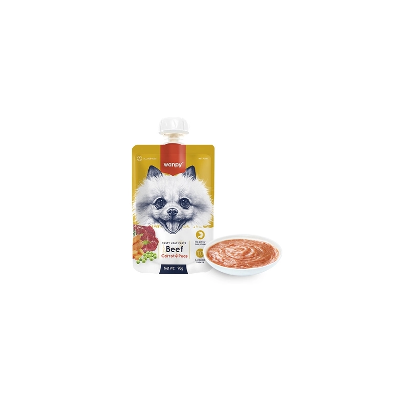 Wanpy CREAMY BEEF & CARROT & PEA РІДКИЙ КОРМ Premium собаки (крем-пюре) 90 г 