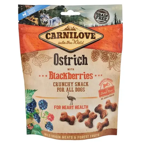 Carnilove GF Ostrich&Blackberries Crunchy Snack ЛАСОЩІ Холістік собаки (зі страусом та ожиною) 200 г