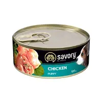 Savory Gourmand Puppy Chicken вологий повнораціонний корм для цуценят усіх порід 100 г - з куркою (4820232630532) 