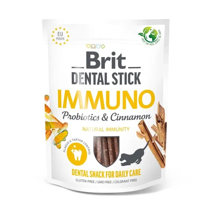 Brit Dental Stick Immuno ЛАСОЩІ Супер-преміум собаки (для міцного імунітету) 251г 