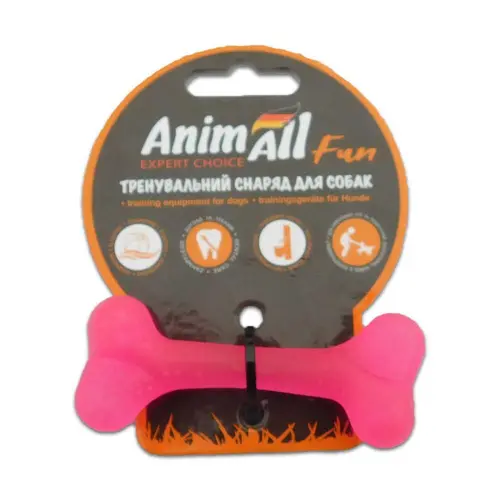 AnimAll Fun Кістка іграшка для собак 8 см - коралова (2000981167110)