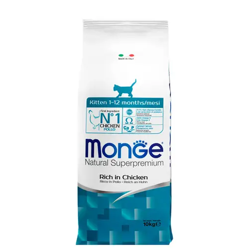 Monge Kitten Chicken Natural сухий корм для кошенят 10 кг - з куркою (8009470004817)