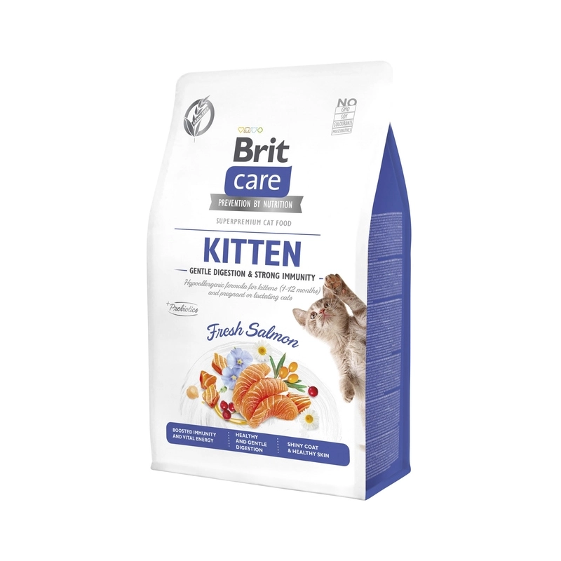 Brit Care GF Nutrition Kitten Gentle Digestion Strong Immunity сухий корм для кошенят 400 г - з лососем (8595602565030) 