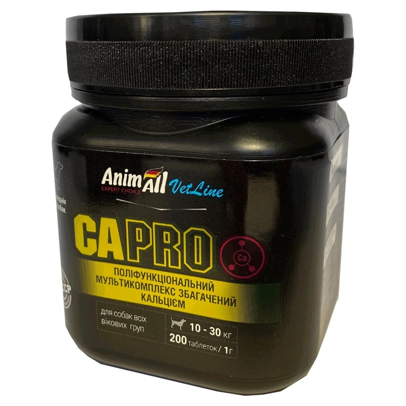 AnimAll VetLine Cat PRO вітаміни для середніх порід собак 200 таблеток (4820150205409) 