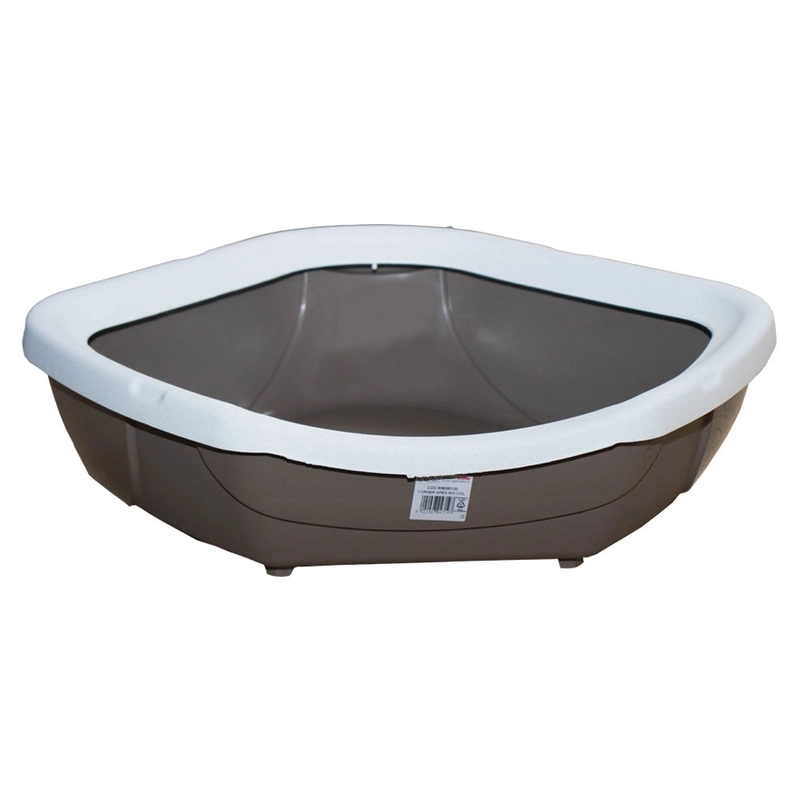 МPS Corner Open туалет для кішок 52x50x14 см - з рамкою, сіро-білий (8022967047197) 