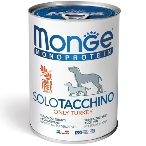 Monge MonoProtein SOLO Turkey монопротеиновый влажный корм для собак 400 г - с индейкой (8009470014229)