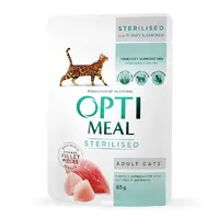 Optimeal Sterilised влажный корм для стерилизованных кошек 85 г - с индейкой и куриным филе в соусе (4820215368988) 
