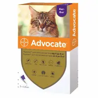 Bayer Advocate краплі для котів 1 піпетка - від паразитів, 4-8 кг (4007221031970) 