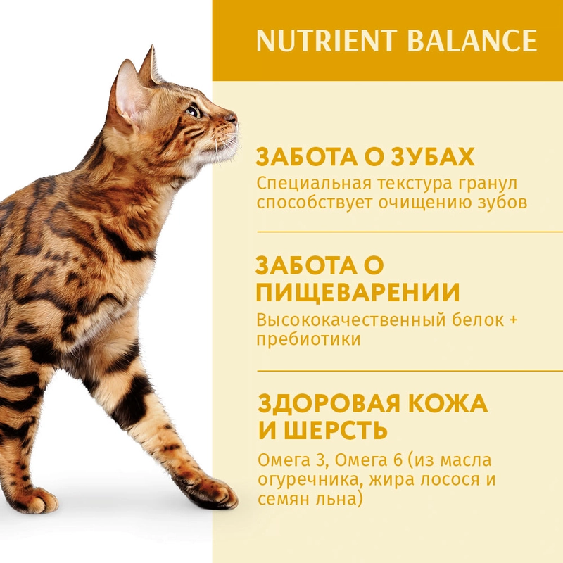 Optimeal Nutrient Balance СУХИЙ КОРМ Супер-преміум коти (з куркою) 700 г  - фото 3