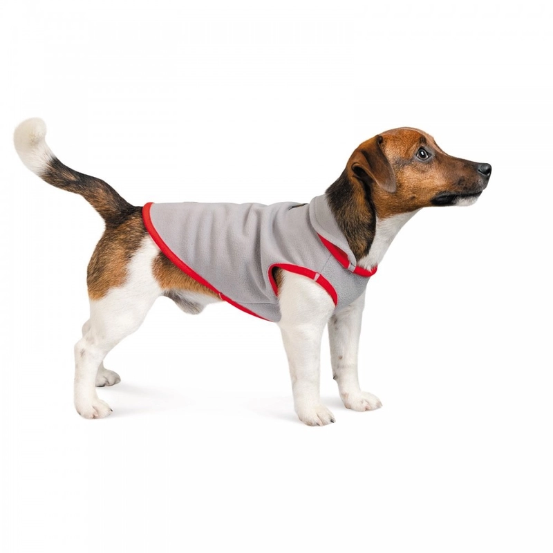 Pet Fashion Fleecy жилет для собак M - сіро-червоний (4823082419647)  - фото 1