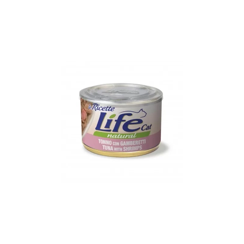 Lifecat Le Ricette Natural ВОЛОГИЙ КОРМ Супер-преміум коти (з тунцем та креветкою) 150 г 