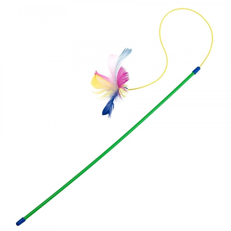 Природа Паличка з пір'ям іграшка для котів 50 см - на резинці (4823082404438) 