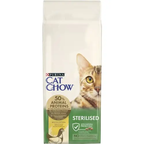 Cat Chow Sterilized сухий корм для стерилізованих котів 15 кг - з куркою (7613032233051)