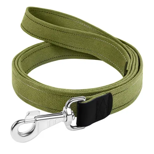 CoLLaR повідець для собак XL - з бавовняної стрічки, зелений (4820082490836)
