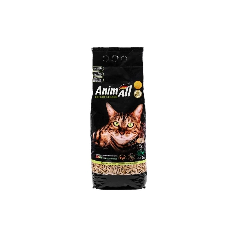 AnimAll наповнювач для котячого туалету 3 кг - деревний (4820224500171) 