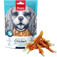Wanpy Oven Chicken Jerky&Rawhide Twists ЛАСОЩІ Premium собаки (з в'яленою куркою) 100 г 