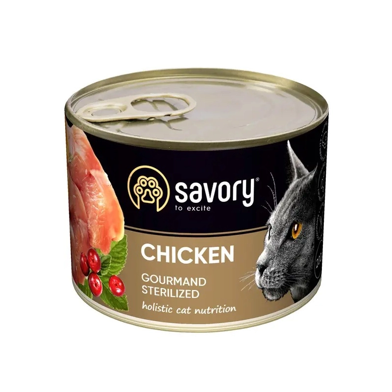 Savory Sterilised Gourmand Chicken вологий корм для стерилізованих котів 200 г - з куркою (4820232630754) 