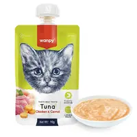 Wanpy крем-лакомство для кошек 90 г - тунец и курица с морковью (6927749871545) 