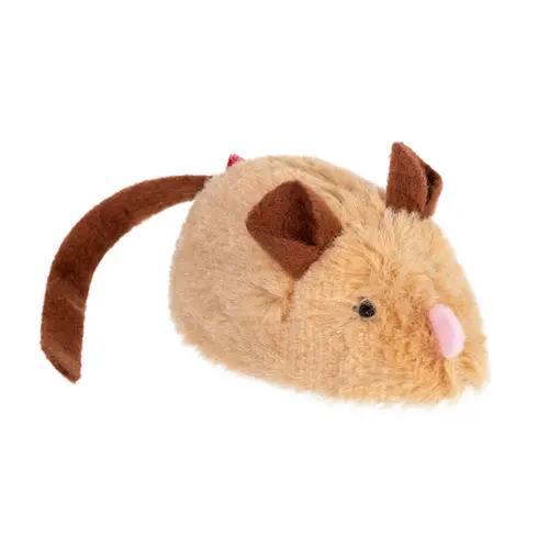 Игрушка для кошек GiGwi speedy Catch Интерактивная мышка коричневая 9 см (4823089351032)