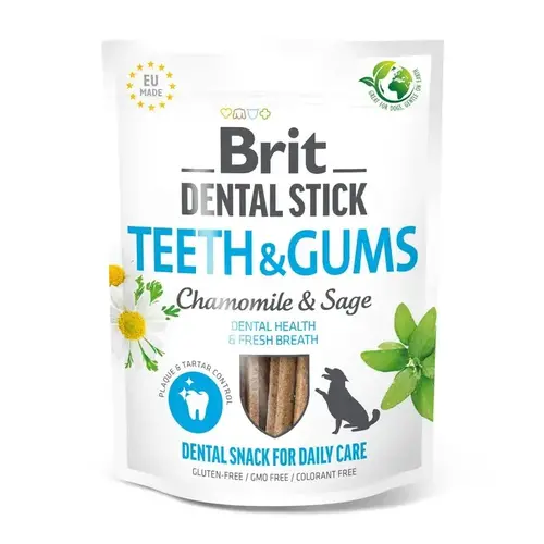 Brit Dental Stick Teeth&Gums ЛАСОЩІ Супер-преміум собаки (ромашка і шавлія) 251 г