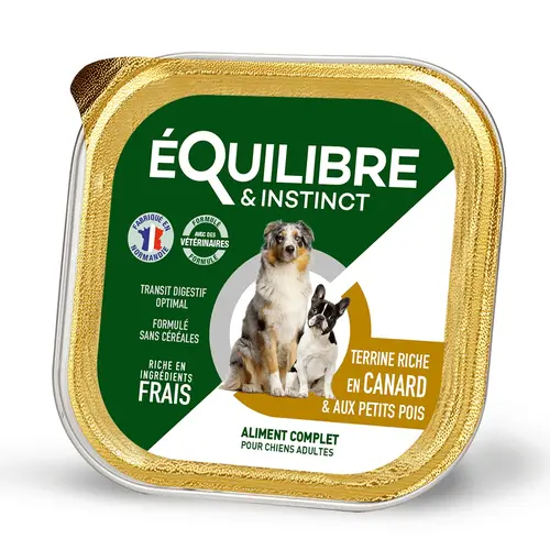 Equilibre&Instinct влажный корм для собак 300 г - с уткой и горохом (13428460079864)