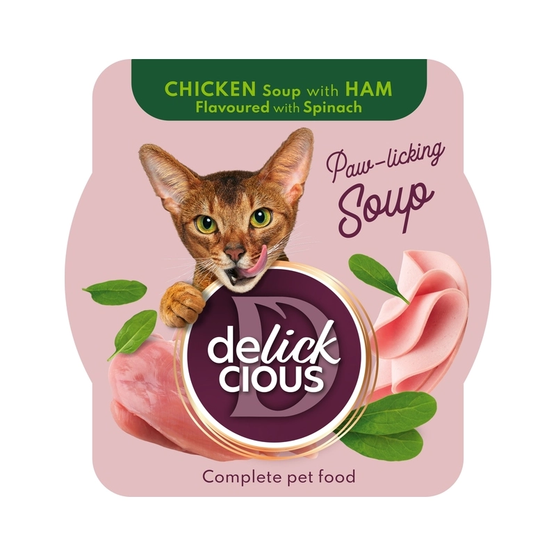 Delickcious Soup ЛАСОЩІ Premium коти (з куркою з шинкою та шпинатом) 80 г 