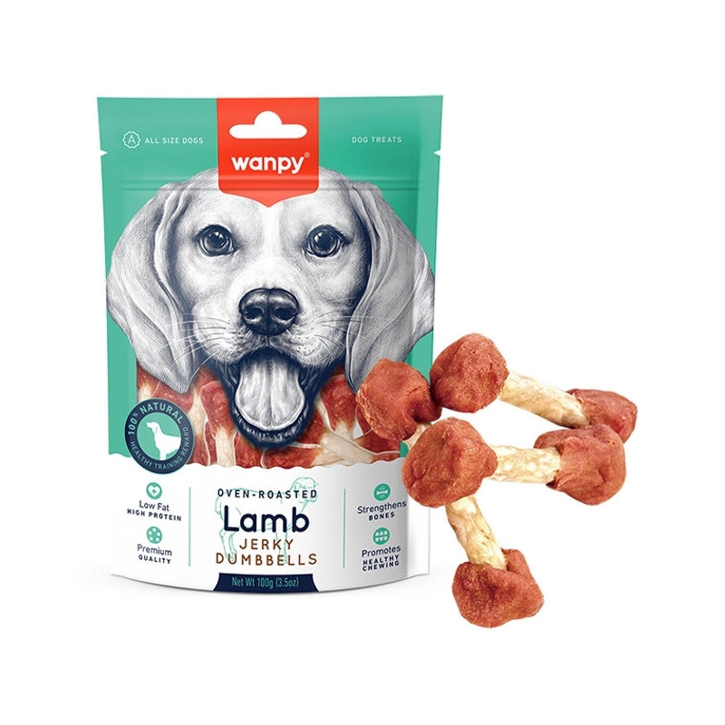 Wanpy Oven Lamb Jerky Dumbell ЛАСОЩІ Premium собаки (кістка-гантель) 100г 