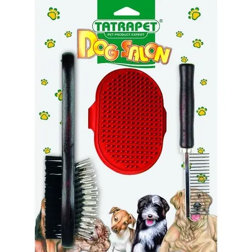 Dog Salon набір для собак - щітка двостороння+гребінець+щітка (8585027950894)