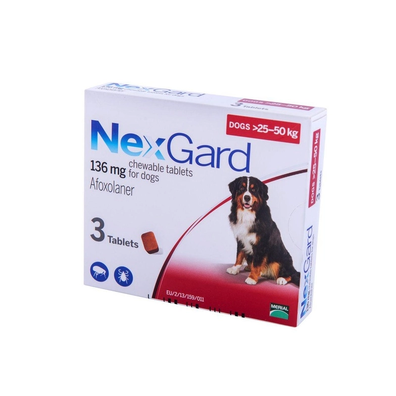NexGard XL таблетки для собак 1 таблетка - від бліх та кліщів, 25-50 кг (3661103042907) 