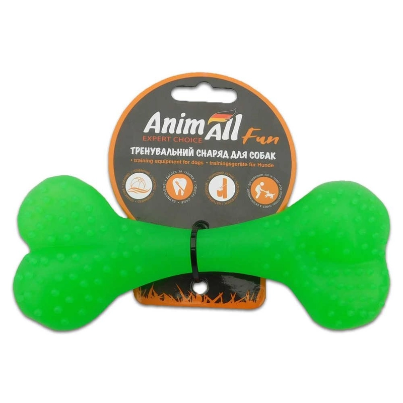 AnimAll Fun Кістка іграшка для собак 15 см - зелена (2000981167233) 