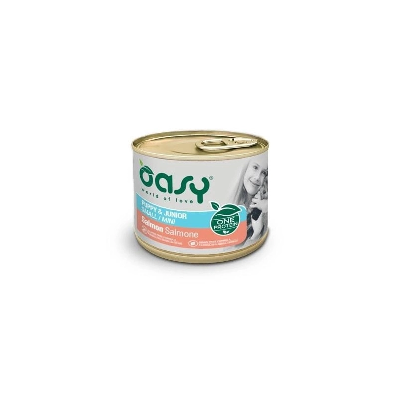 Oasy One Protein Puppy & Junior Small MINI Salmon Salmone ВОЛОГИЙ КОРМ Супер-преміум цуценята дрібних порід (з лососем) 200 г 
