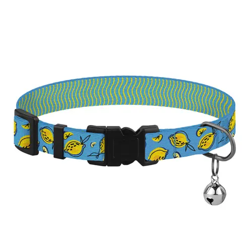 BronzeDog Urban FRUITS нашийник для котів XS - з малюнком Лимони, нейлоновий (2007033049486)