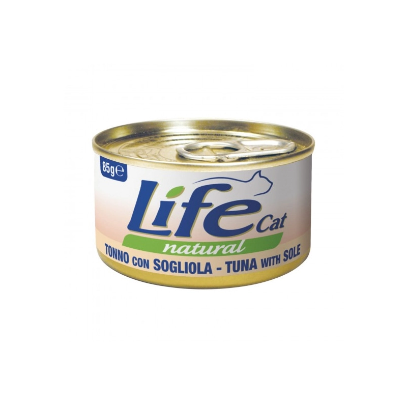 Lifecat Natural ВОЛОГИЙ КОРМ Супер-преміум коти (з тунцем та камбалою) 85 г 