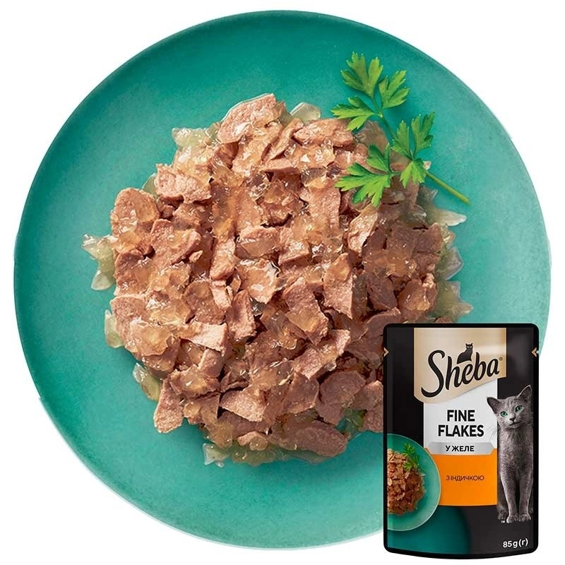 Sheba Fine Flakes ВОЛОГИЙ КОРМ Premium коти (з індичкою) 85 г  - фото 3