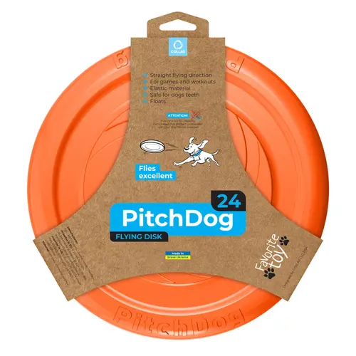 PitchDog ігрова тарілка для собак D=24 см - для апортировки, помаранчева (4823089308562)