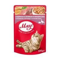 Мяу! вологий корм для котів 100 г - з печінкою в соусі (4820083901584) 