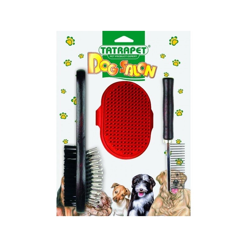 Dog Salon набір для собак - щітка двостороння+гребінець+щітка (8585027950894) 