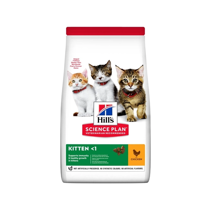 Hill's Science Plan Feline Kitten Chicken сухой корм для котят, беременных и кормящих кошек 1.5 кг - с курицей (52742059631) 