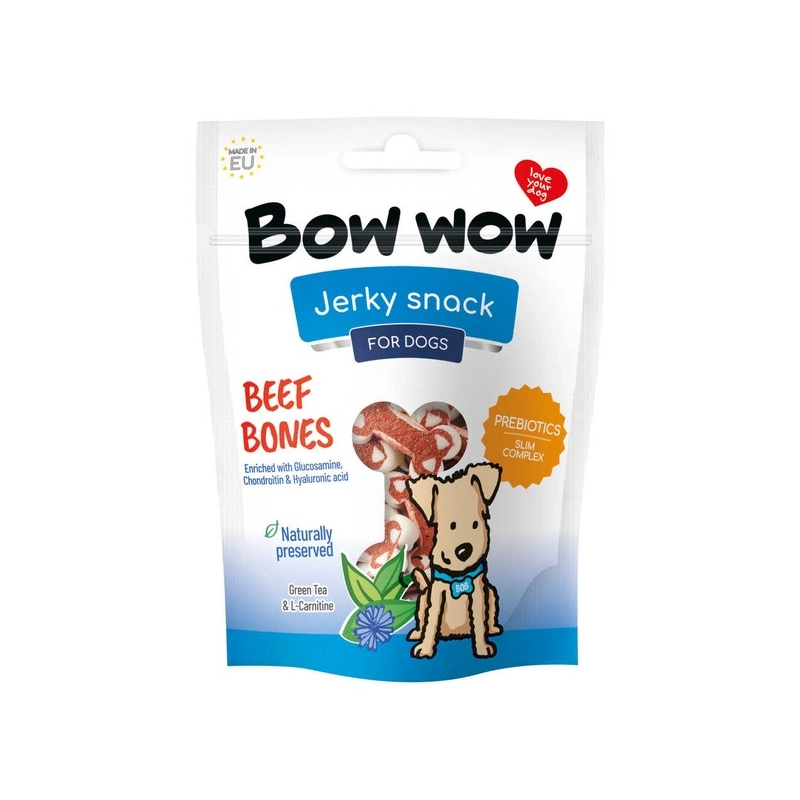 Bow Wow Снеки из говядины в виде косточки лакомство для собак 80 г (8595042609202) 