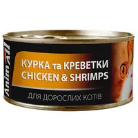 AnimAll влажный корм для кошек 85 г - с курицей и креветками (4820224501437) 
