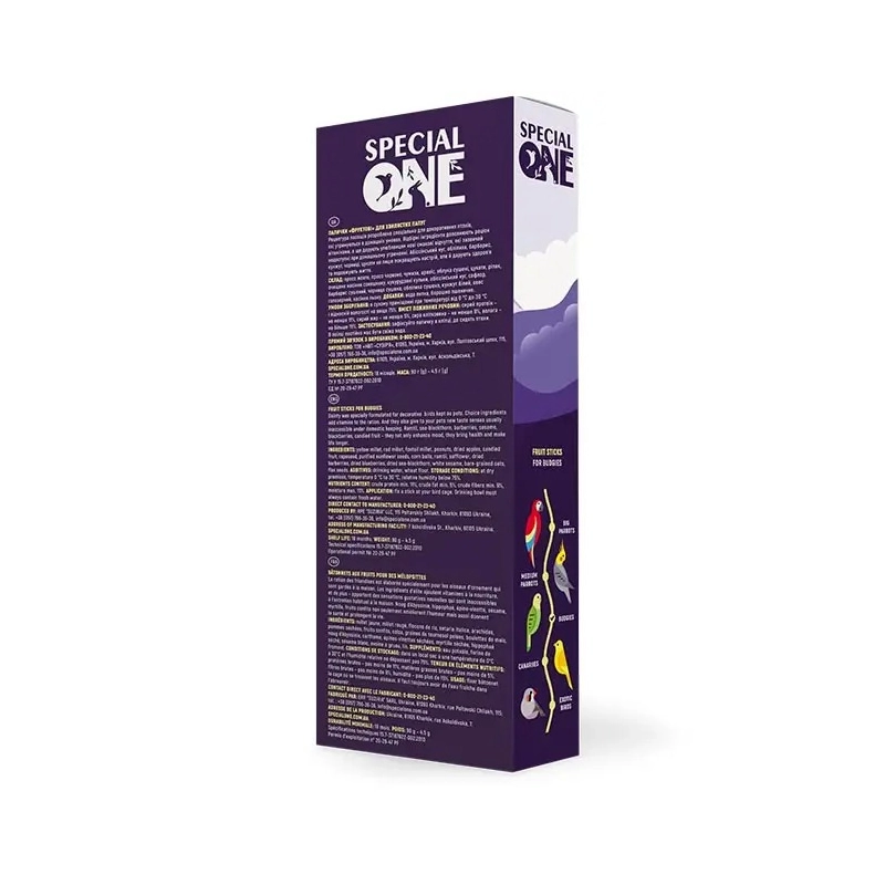 Палички для хвилястих папуг Special One Фруктові 90г (4823082423460)  - фото 2