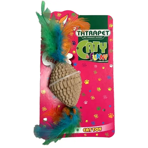TATRAPET Caty Funny Картонна іграшка з пір'ям іграшка для котів 15х3.8 см (8585027972469)