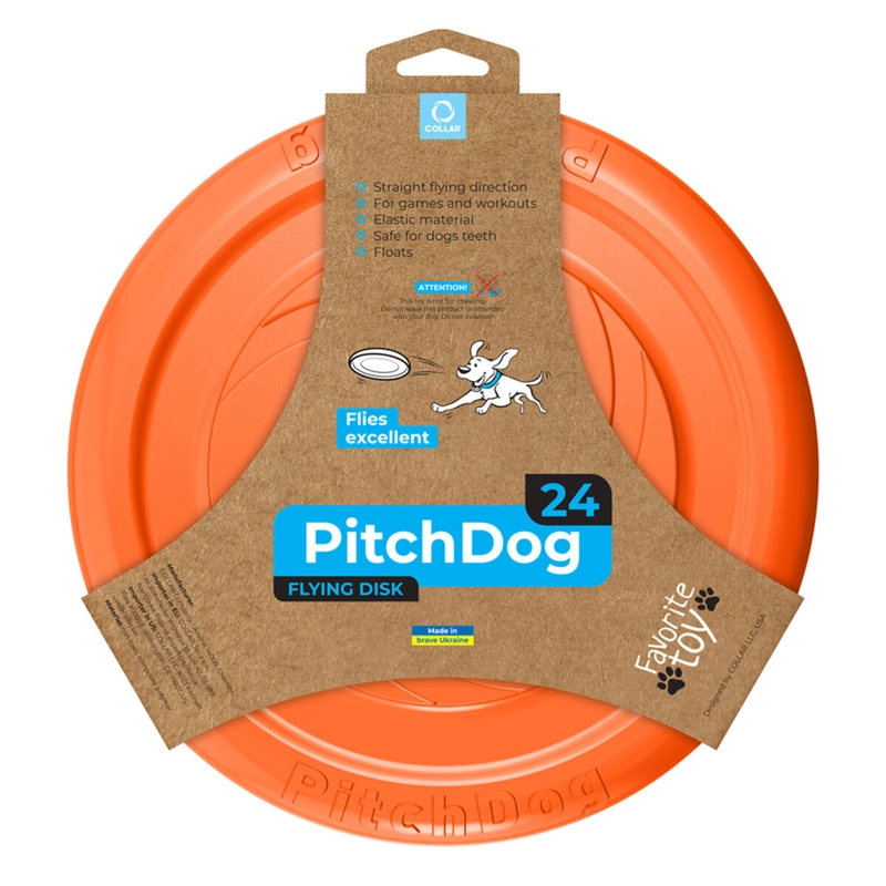 PitchDog ігрова тарілка для собак D=24 см - для апортировки, помаранчева (4823089308562) 