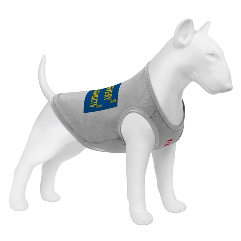 WAUDOG Clothes майка в сітку для собак M - з малюнком Сміливість, сіра (4823089349220) 