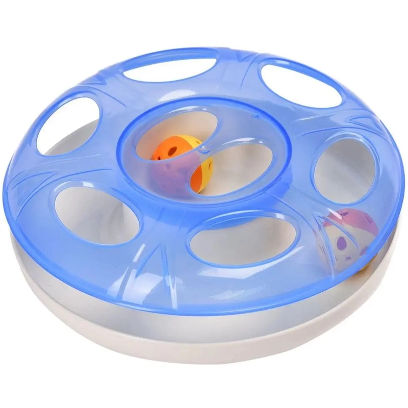 Georplast Ufo іграшка для котів 25х8 см - інтерактивна з 2-ма м'ячами (8016040106055) 